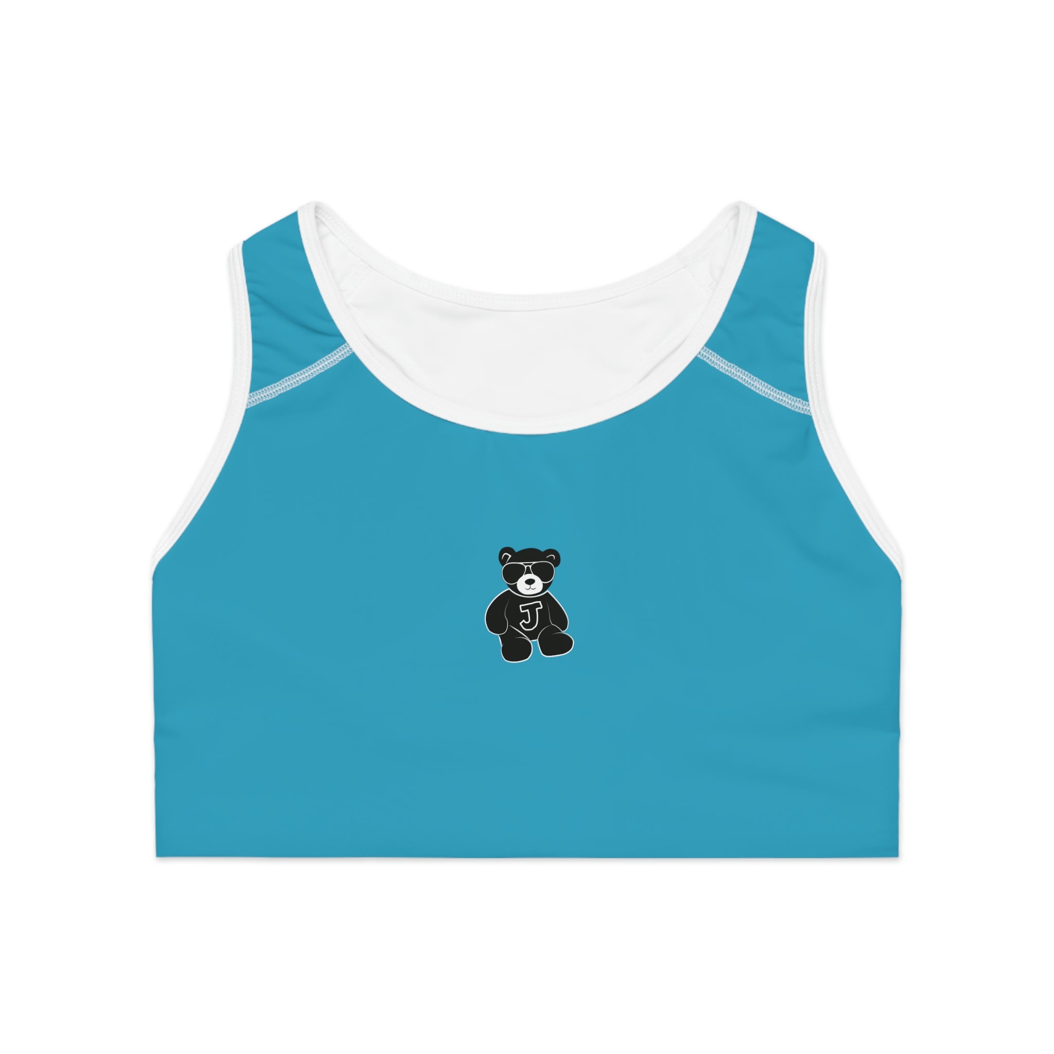 Turquoise Jolly Bear Sports Bra