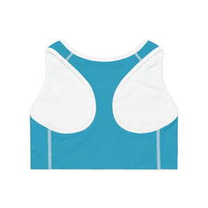 Turquoise Jolly Bear Sports Bra